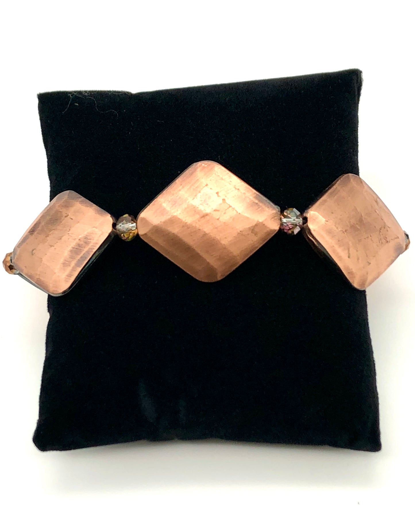 Bronze diamond shaped stretch bracelet