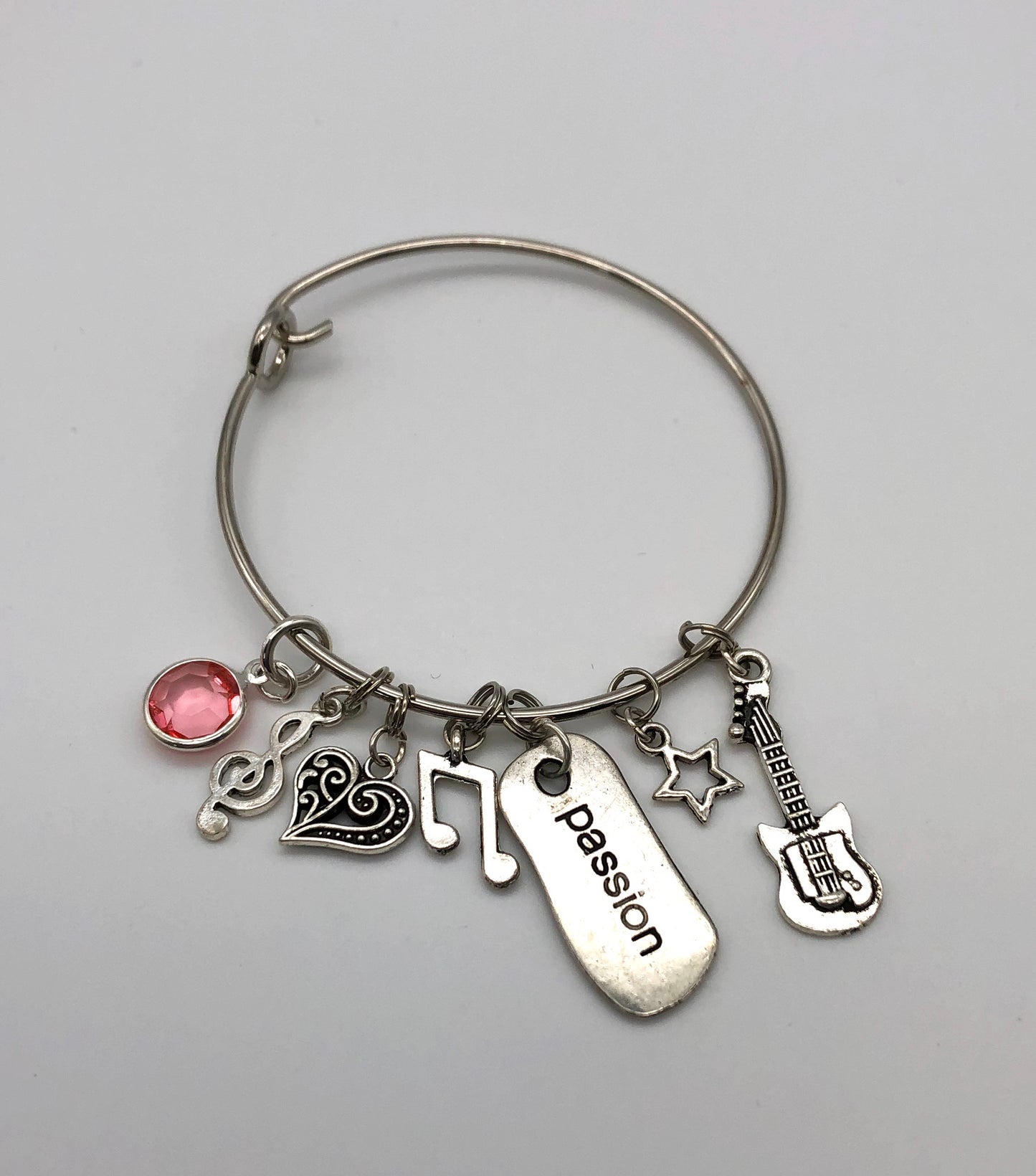 Silver plated bangle charm bracelets