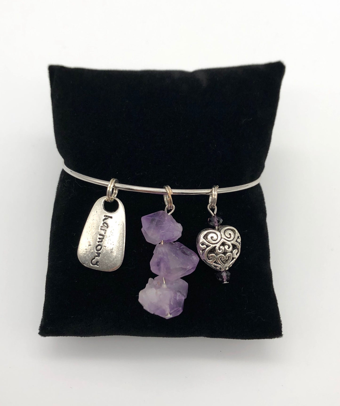 Silver plated bangle charm bracelets