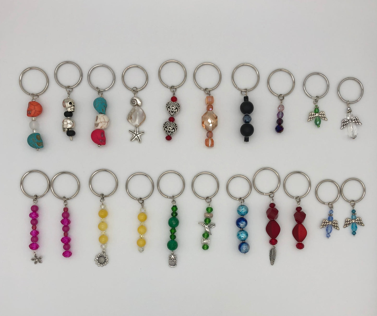 Skull bead key chain