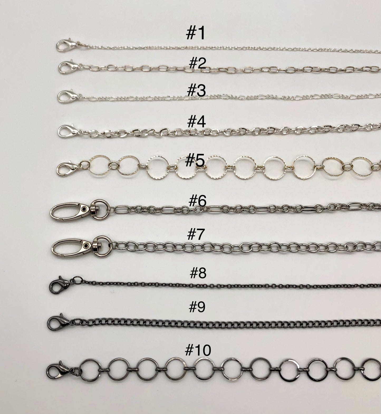 Silver face mask or eyeglass chain, lanyard, necklace