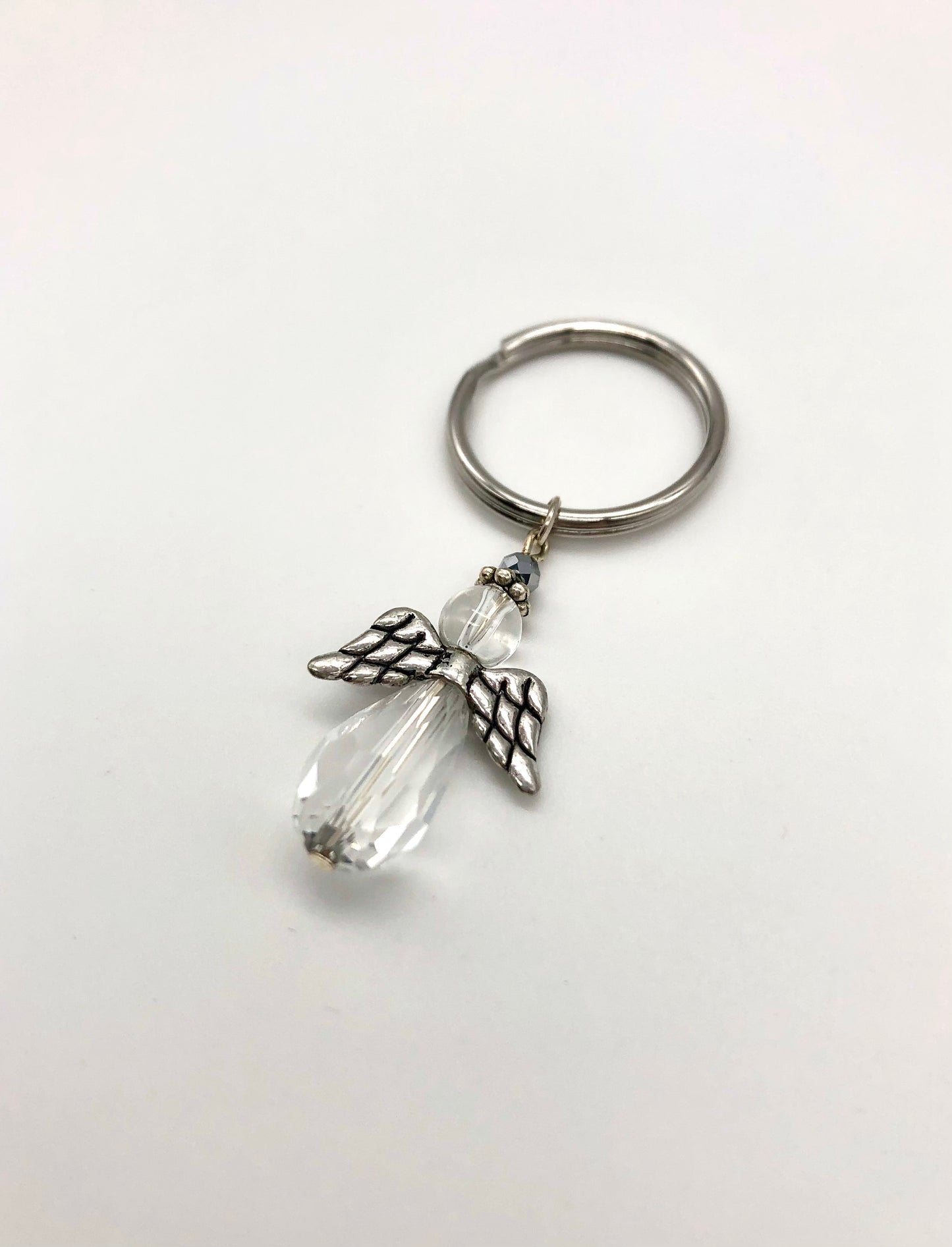 Crystal angel bead key chain