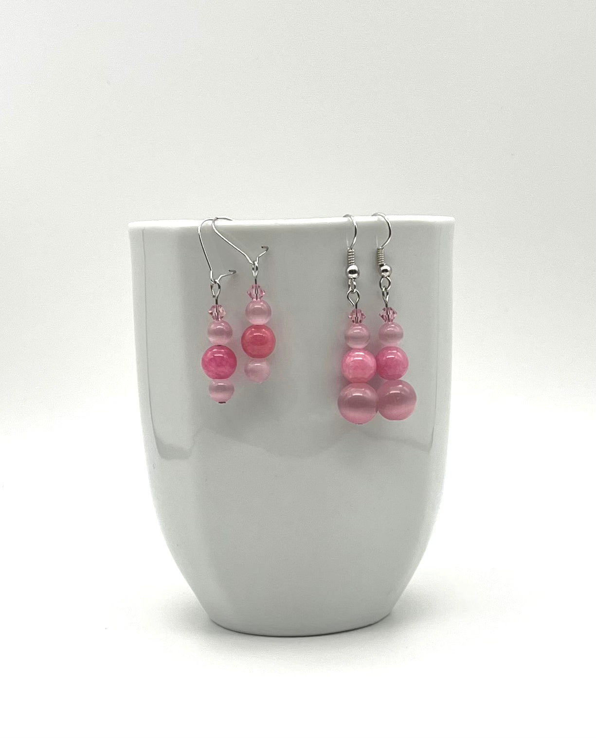 Pink rhodonite earrings