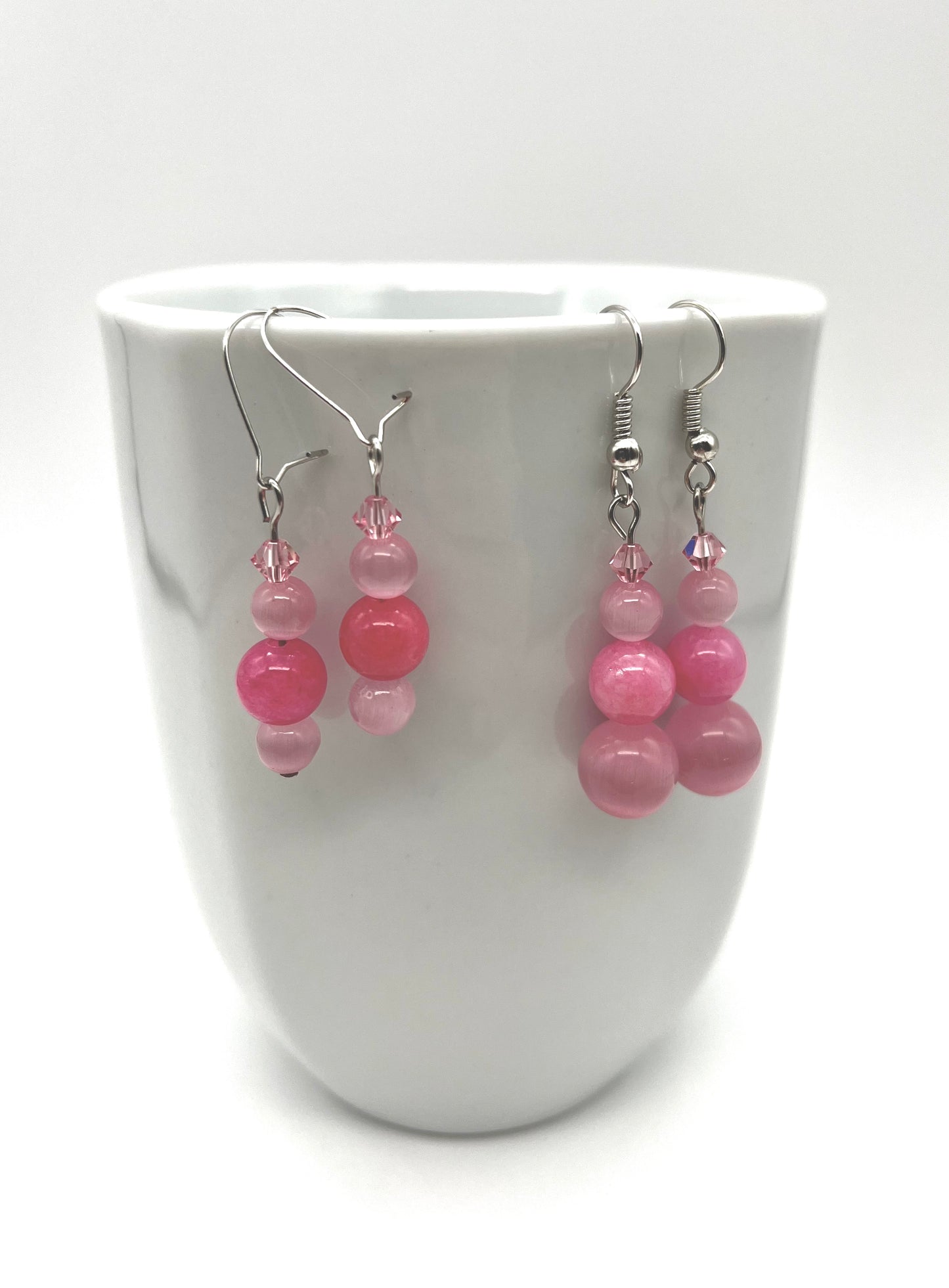 Pink rhodonite earrings