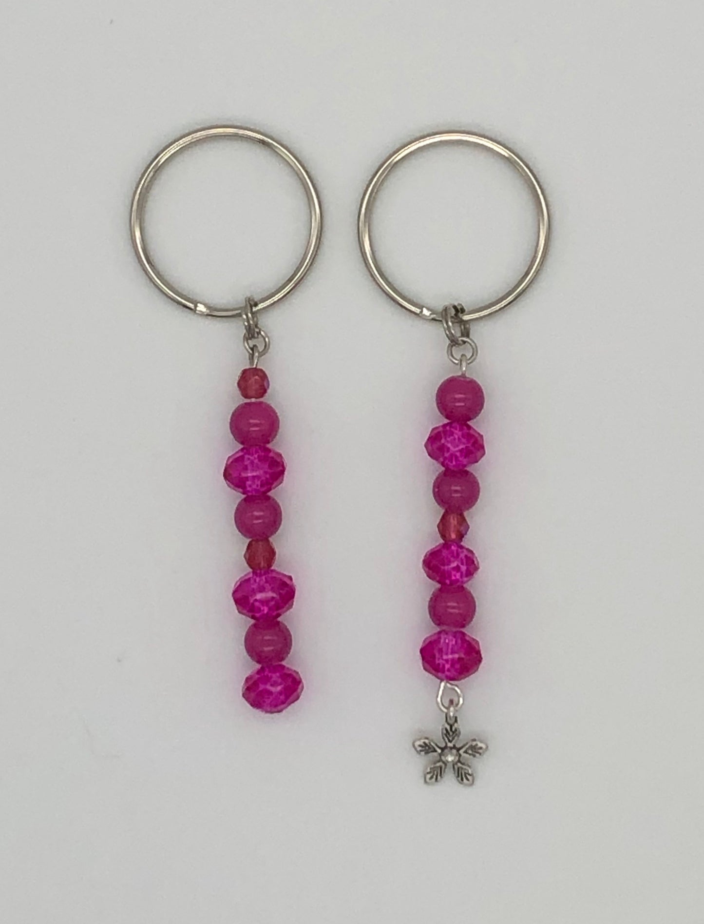 Glass bead keychains, keychains with charms