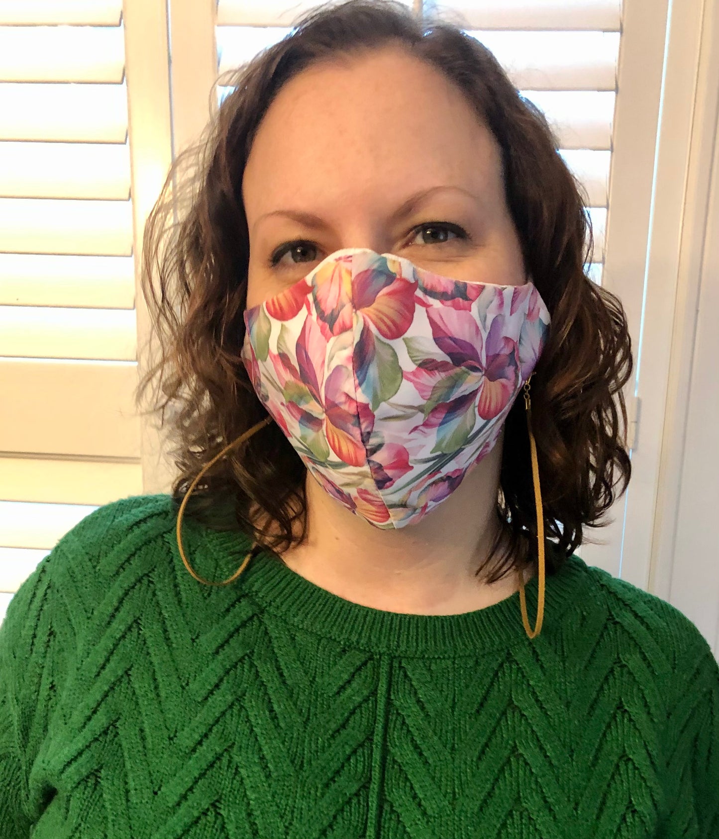 Faux suede face mask and eyeglass cord, lanyard, necklace