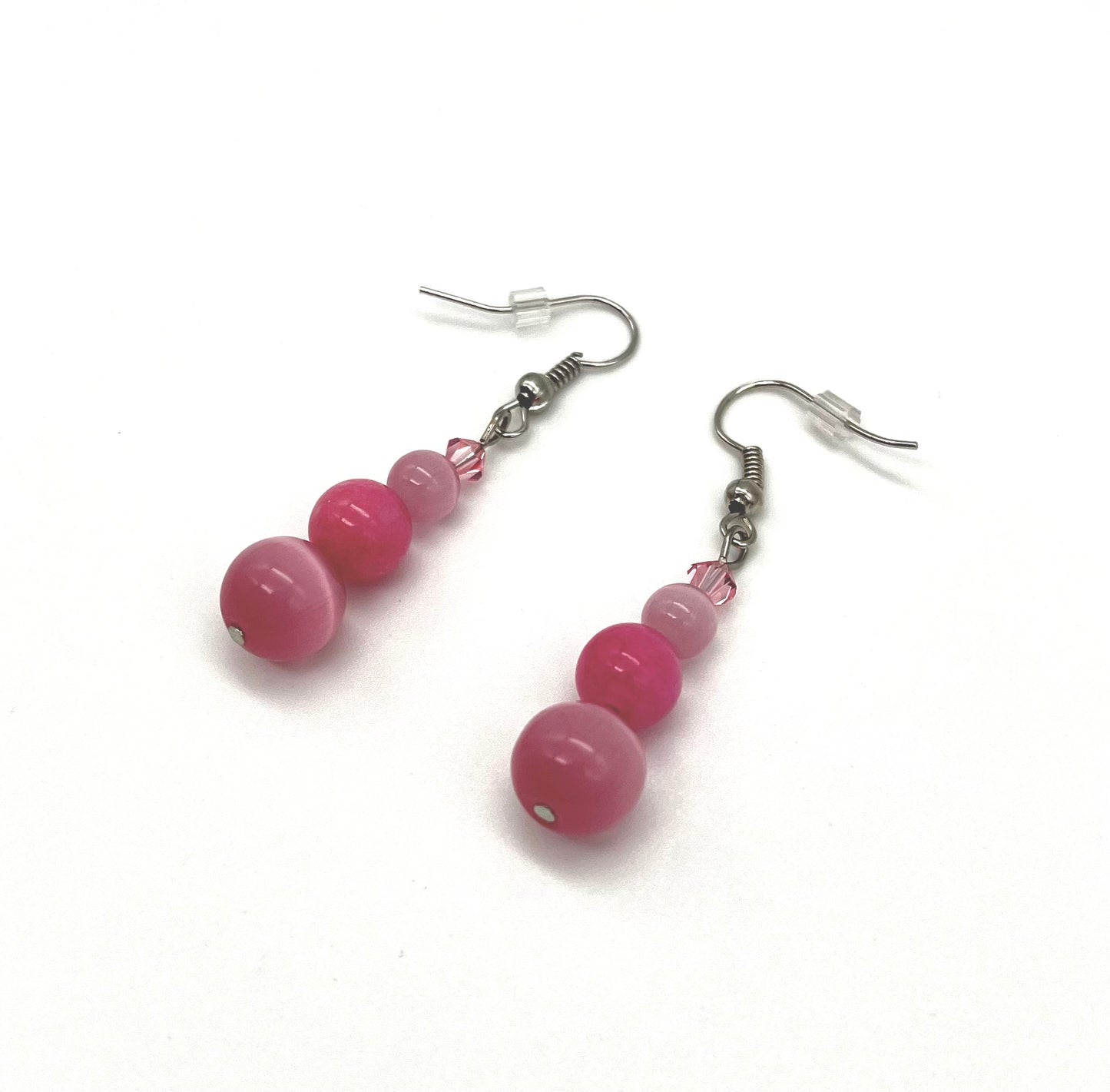 Pink rhodonite earrings