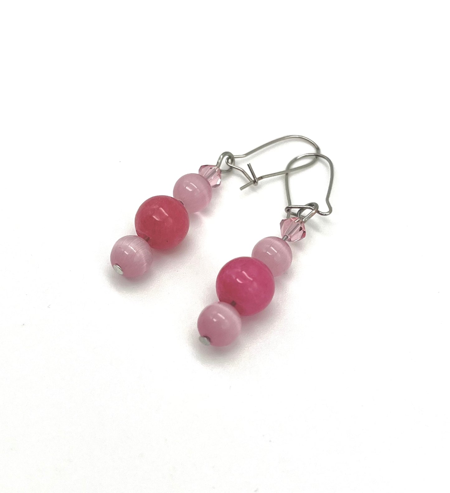Pink rhodonite earrings