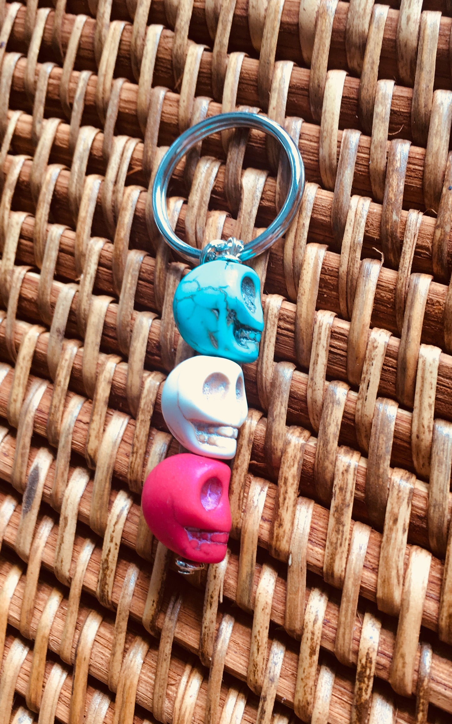 Skull bead key chain