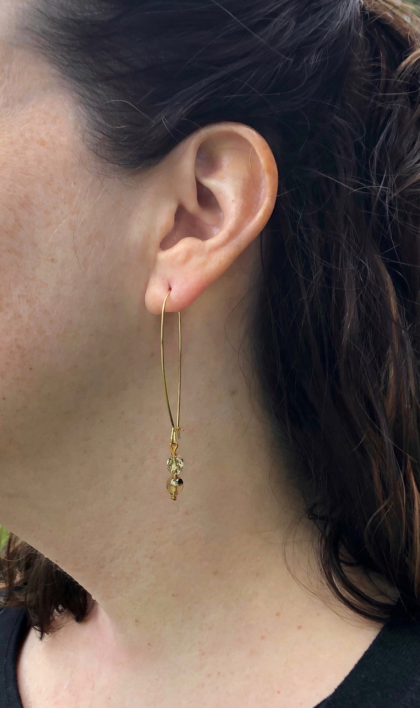 Gold large loop kidney earrings