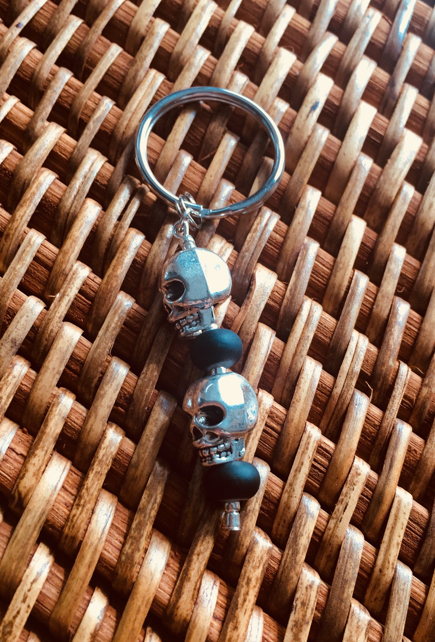 Skull bead key chain