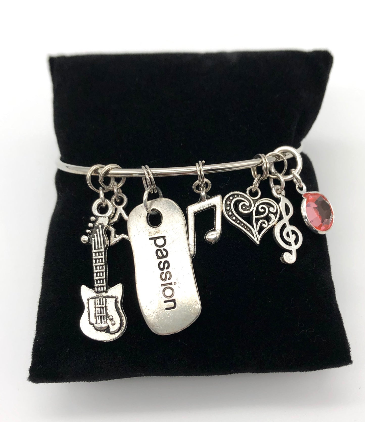 Silver plated bangle charm bracelets