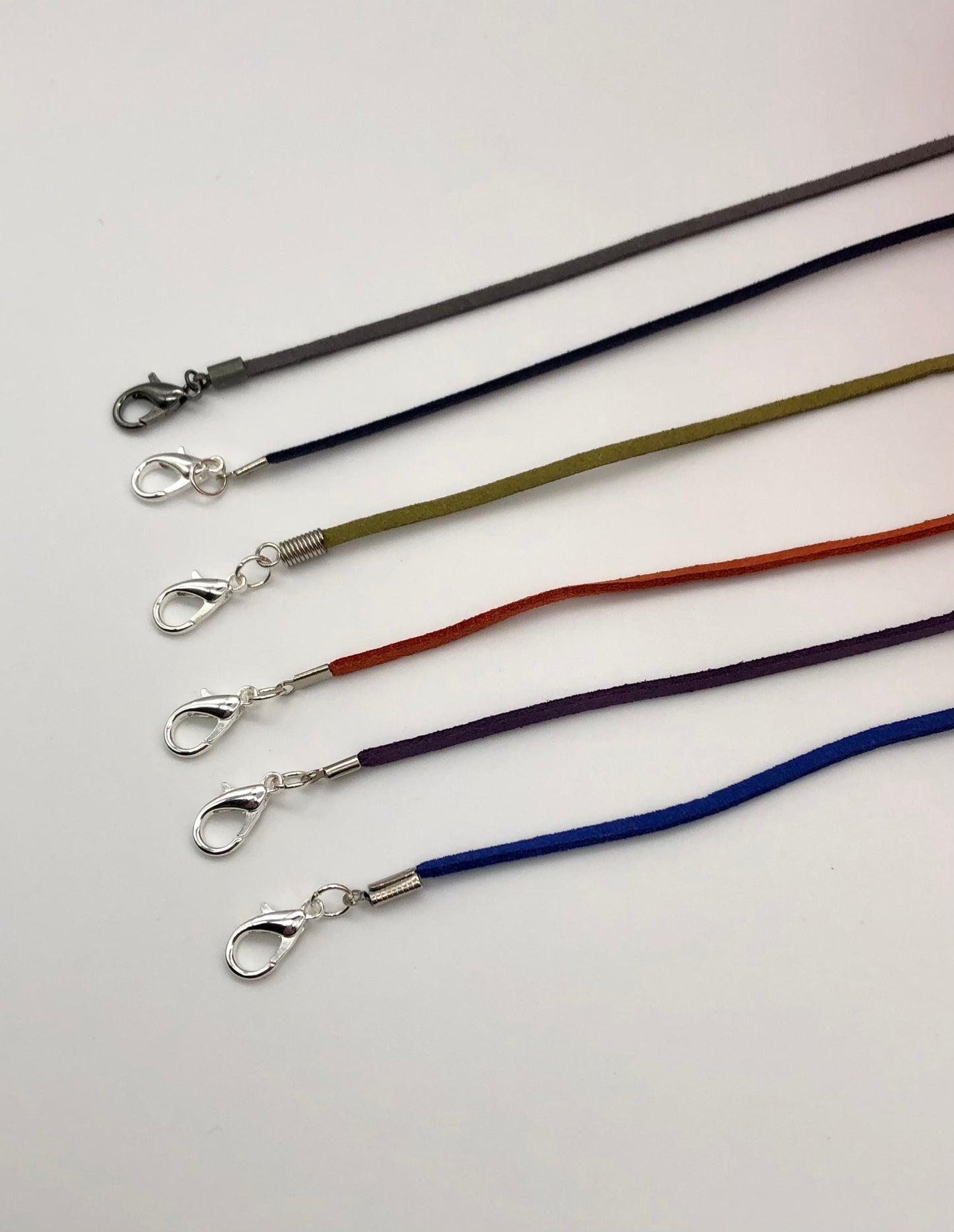 Faux suede face mask and eyeglass cord, lanyard, necklace