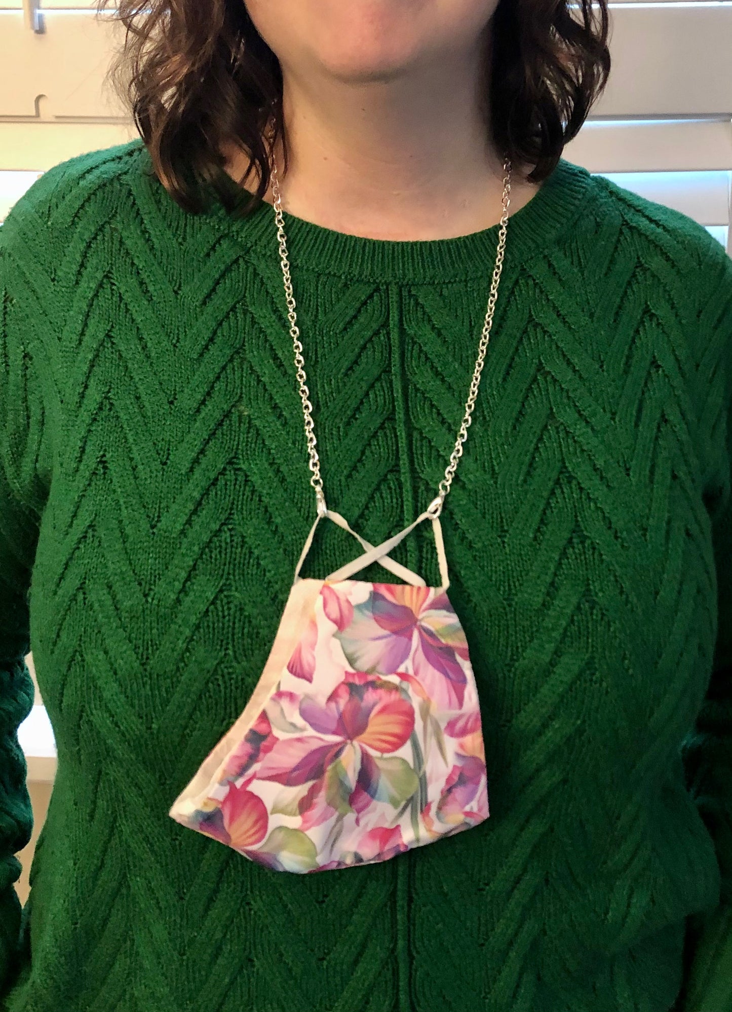 Silver face mask or eyeglass chain, lanyard, necklace
