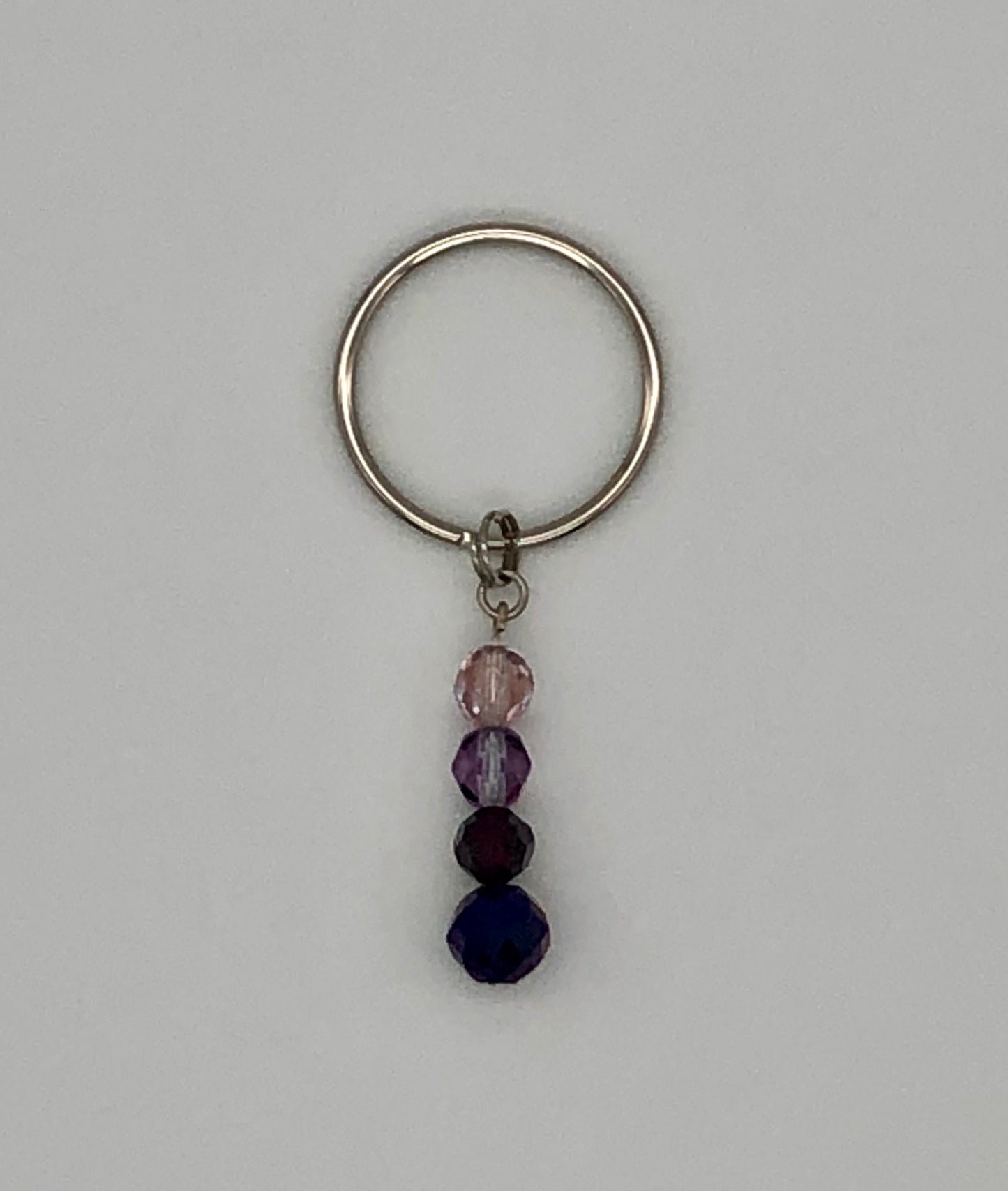 Glass bead keychain, beach shell keychain, silver heart keychain