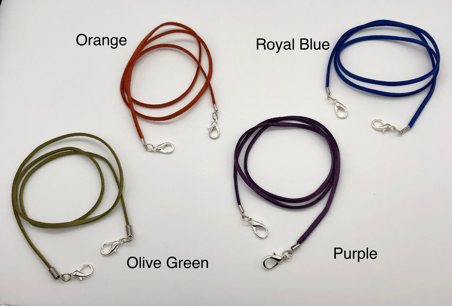 Faux suede face mask and eyeglass cord, lanyard, necklace