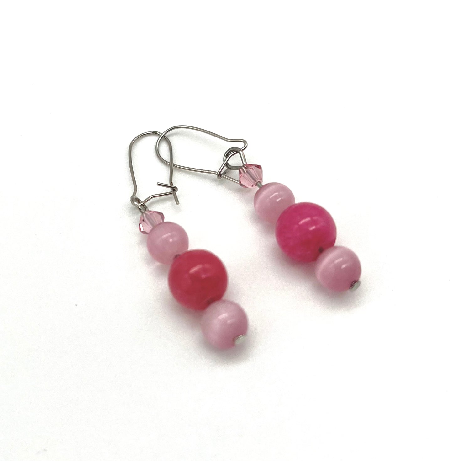 Pink rhodonite earrings