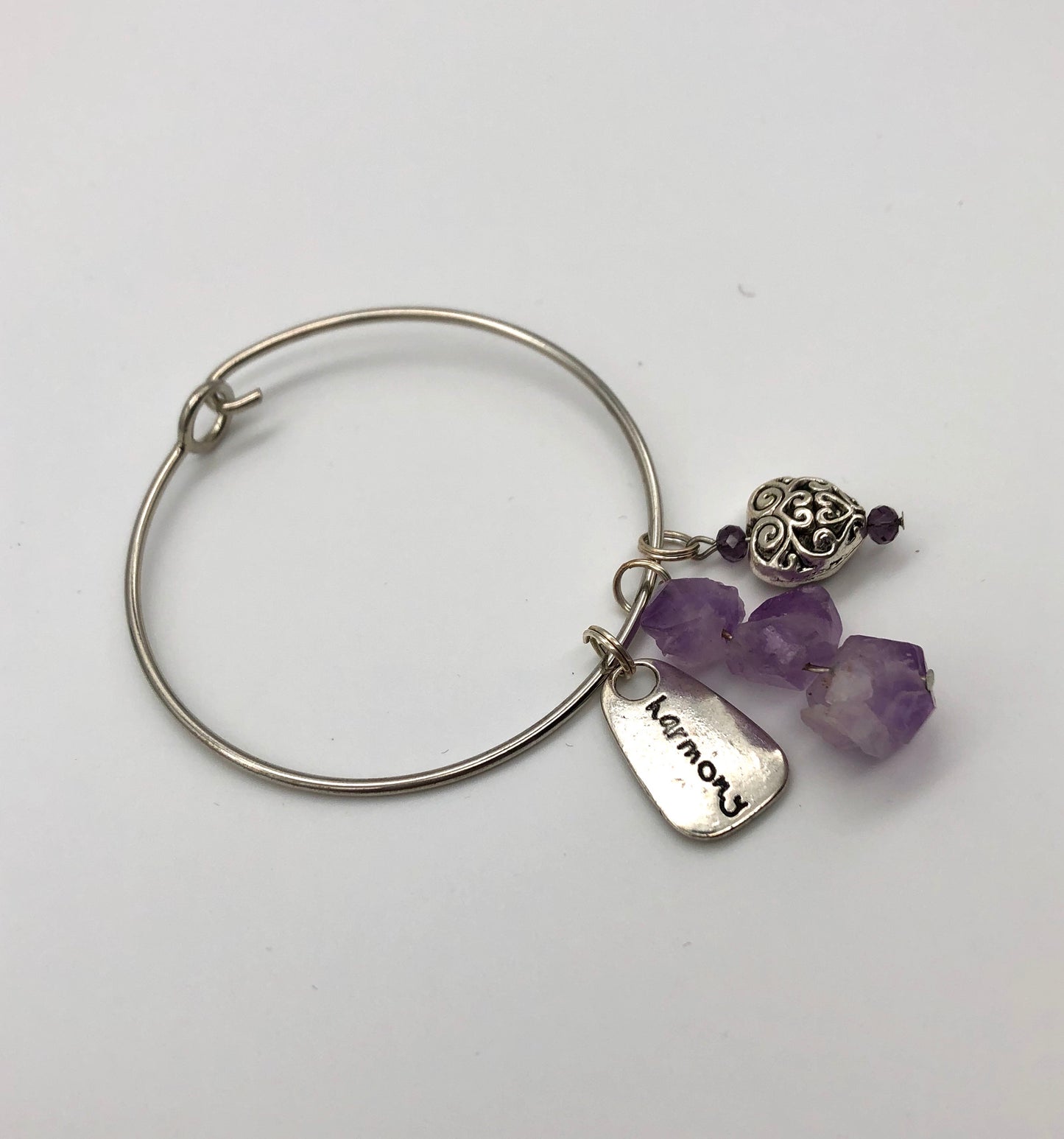 Silver plated bangle charm bracelets