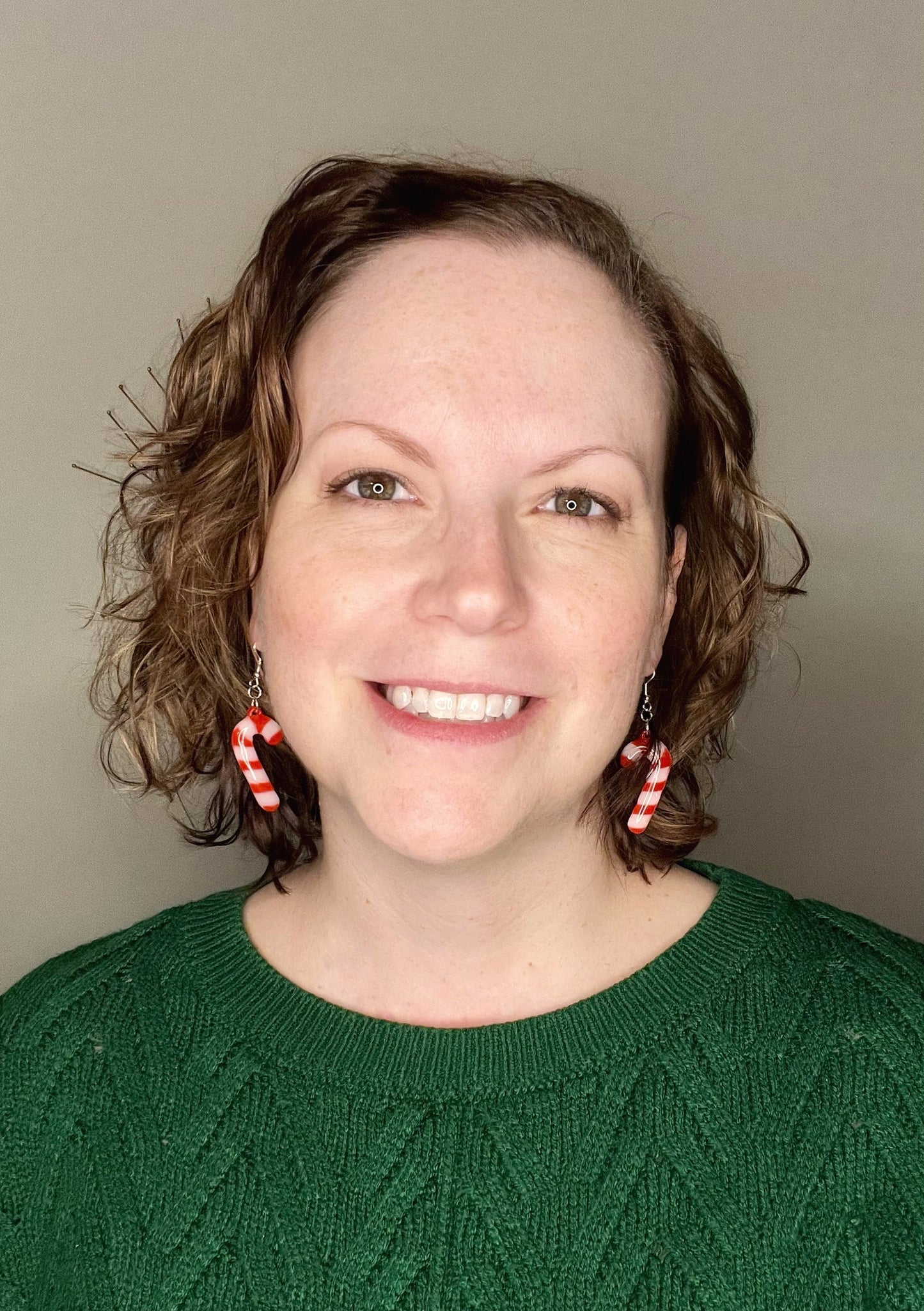 Resin candy cane earrings