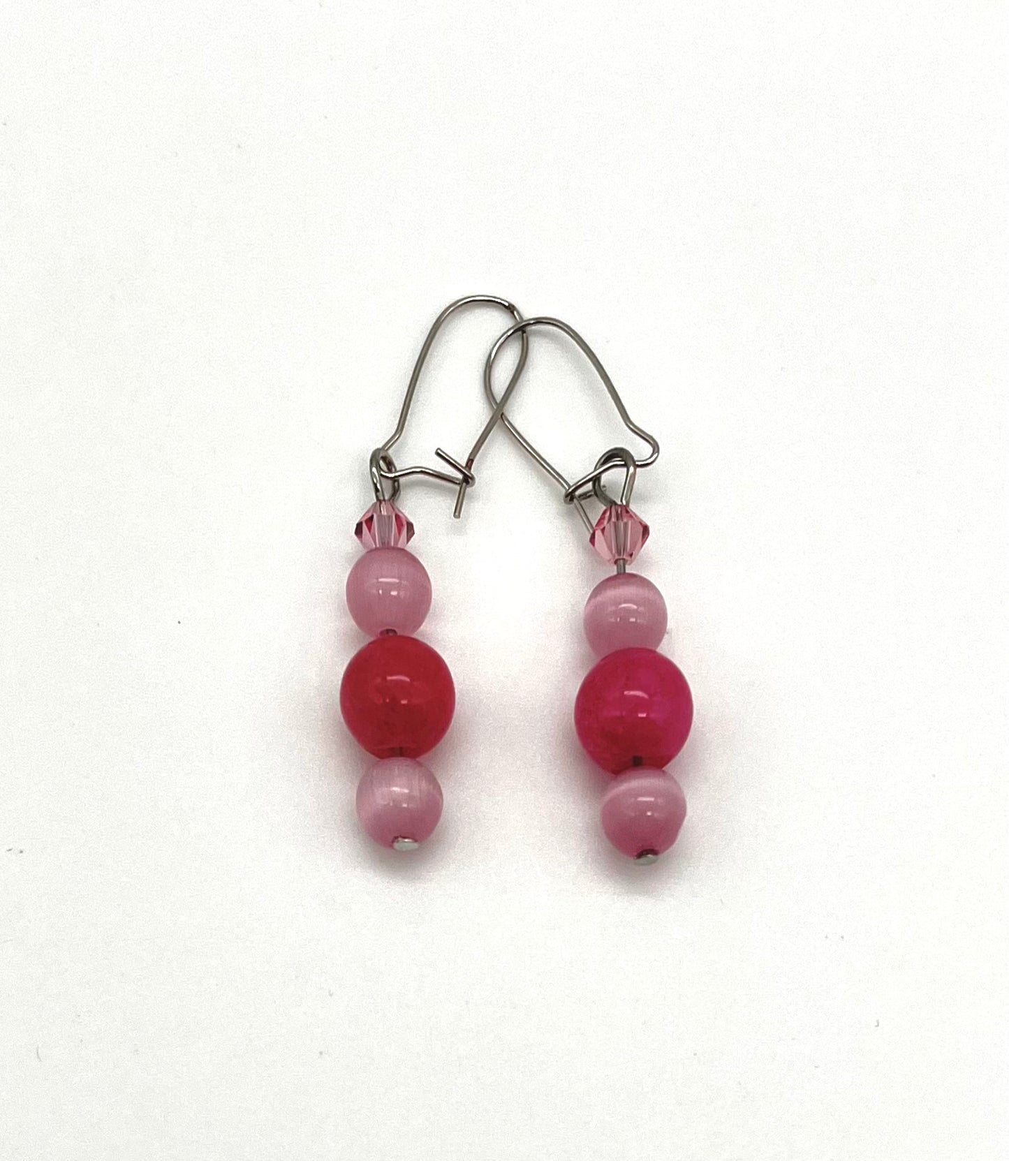 Pink rhodonite earrings