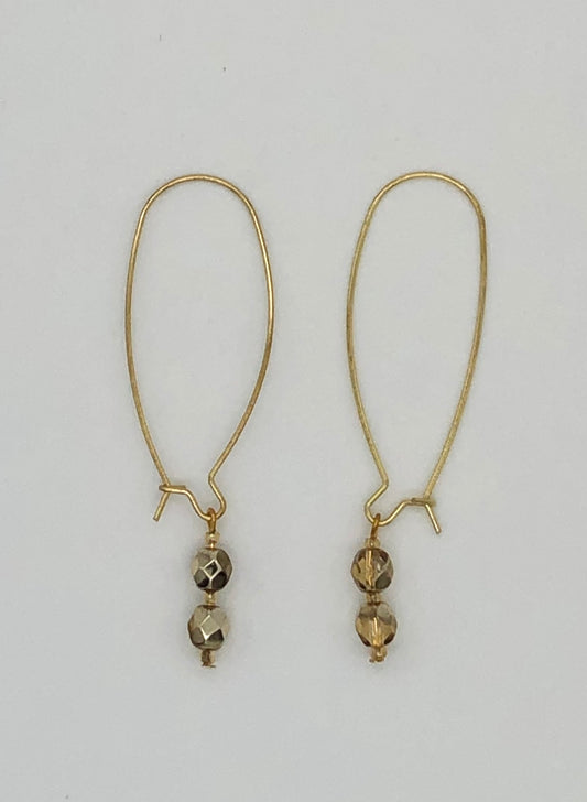 Gold large loop kidney earrings