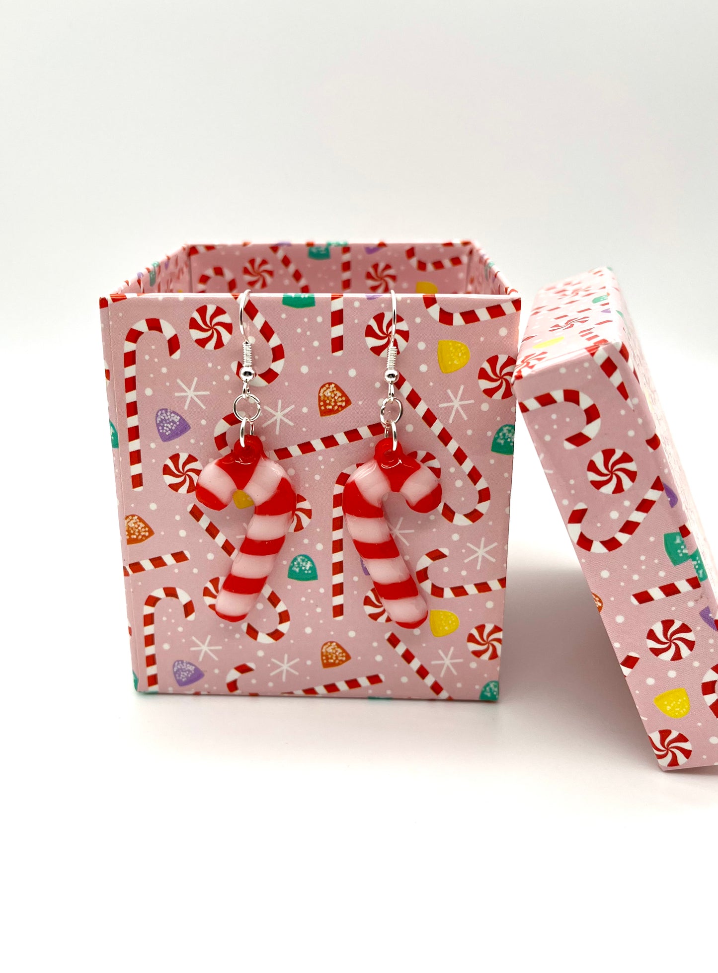 Resin candy cane earrings