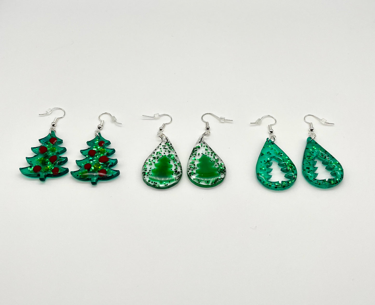 Resin tree drop earrings