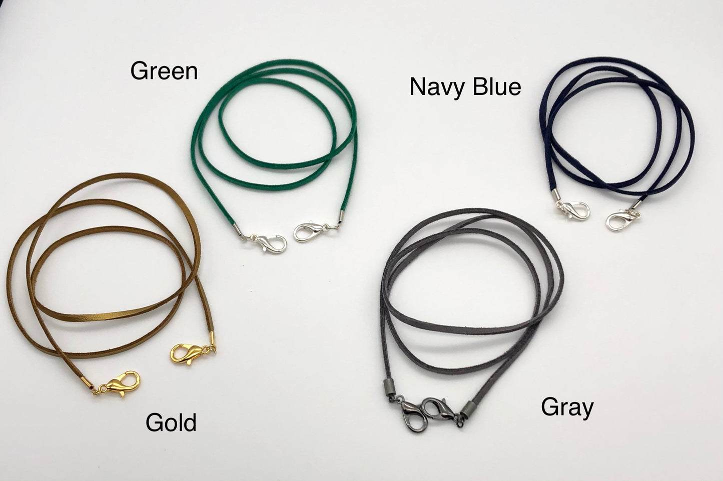 Faux suede face mask and eyeglass cord, lanyard, necklace