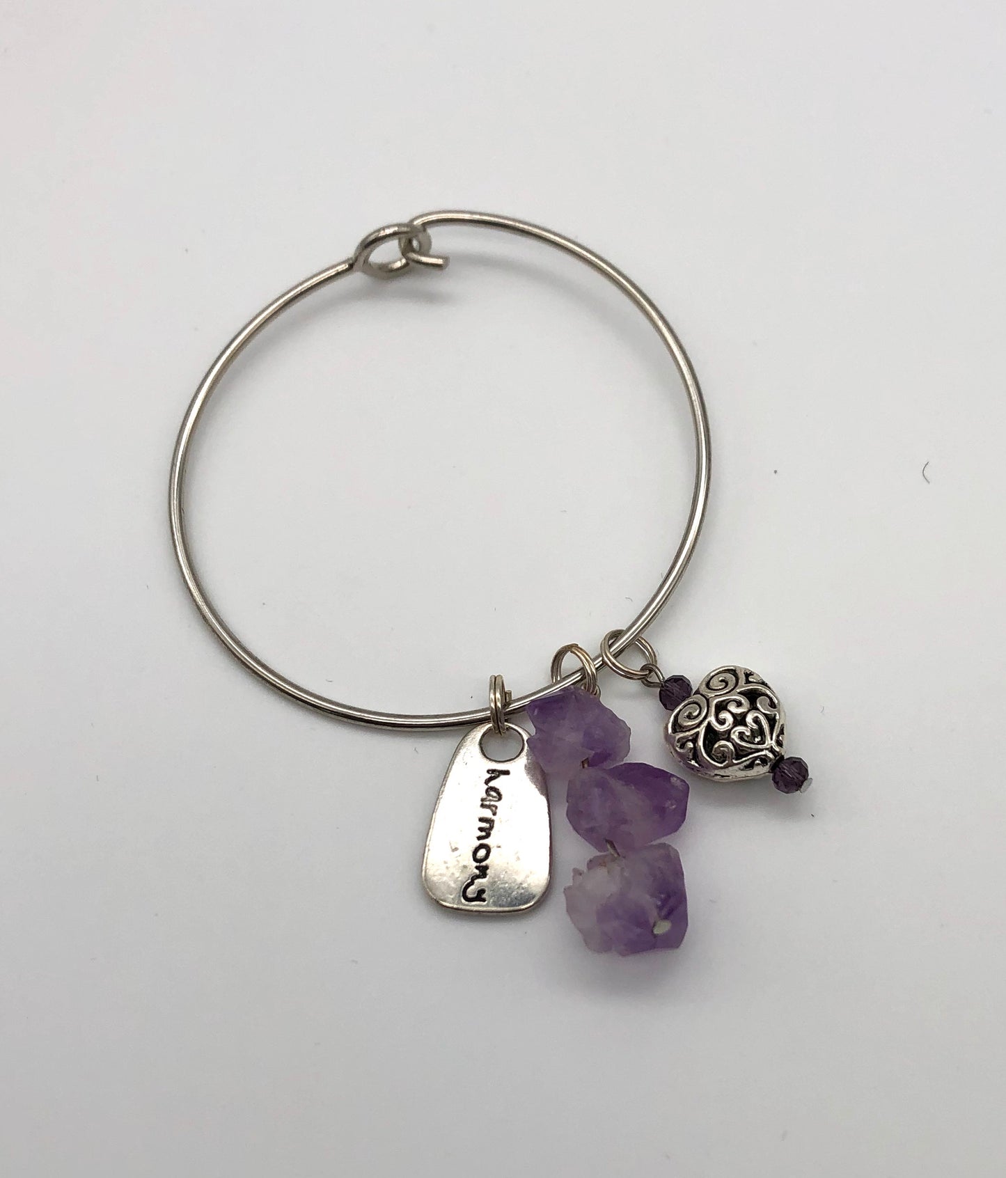 Silver plated bangle charm bracelets