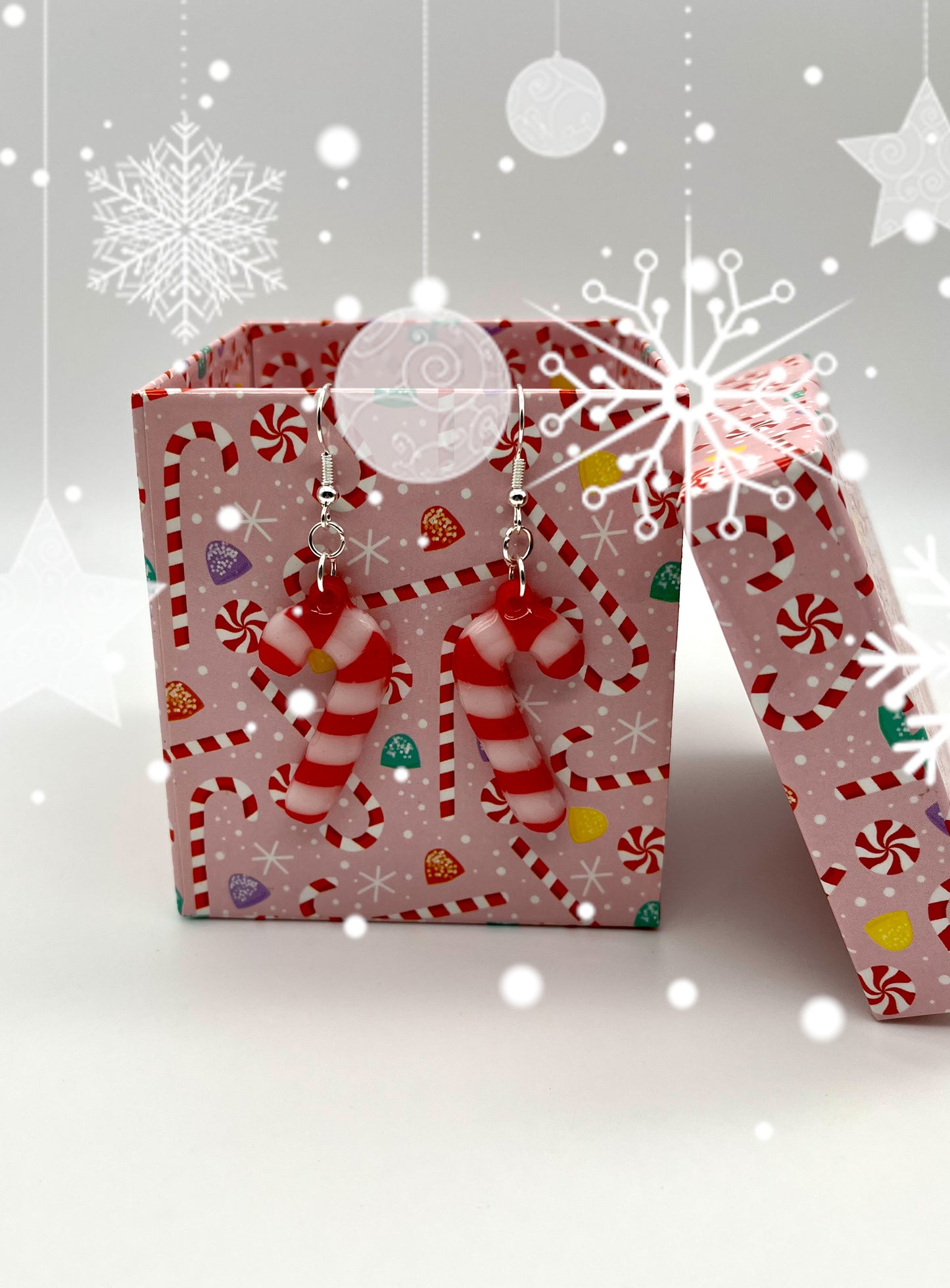 Resin candy cane earrings