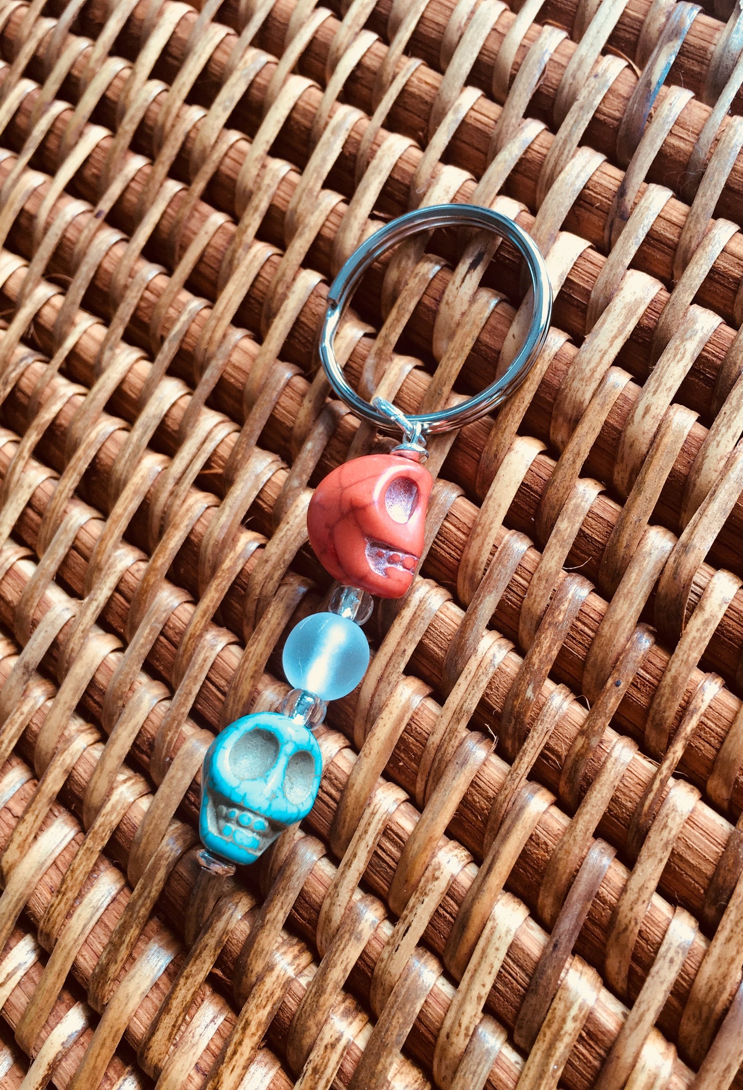 Skull bead key chain