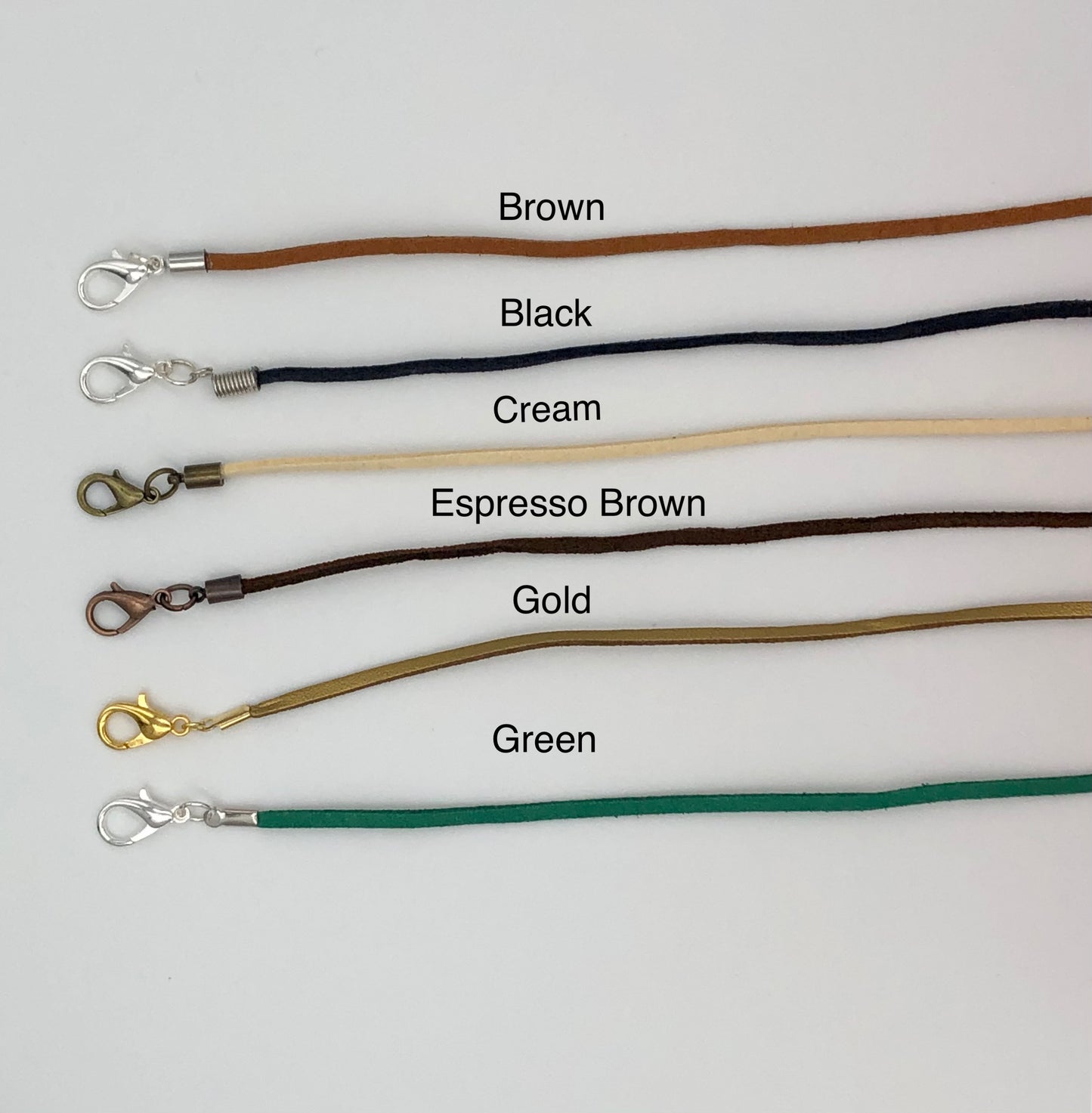 Faux suede face mask and eyeglass cord, lanyard, necklace