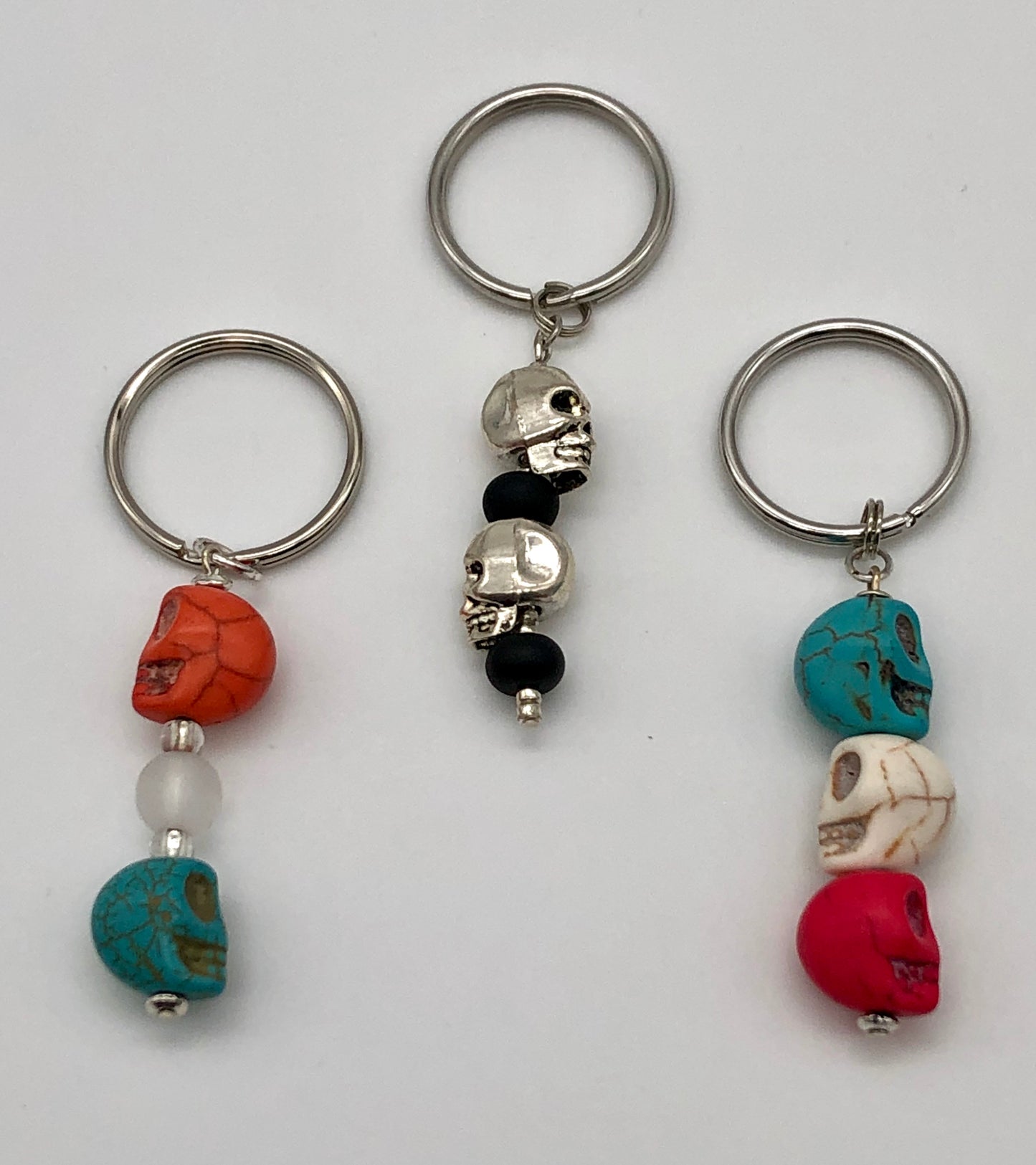 Skull bead key chain