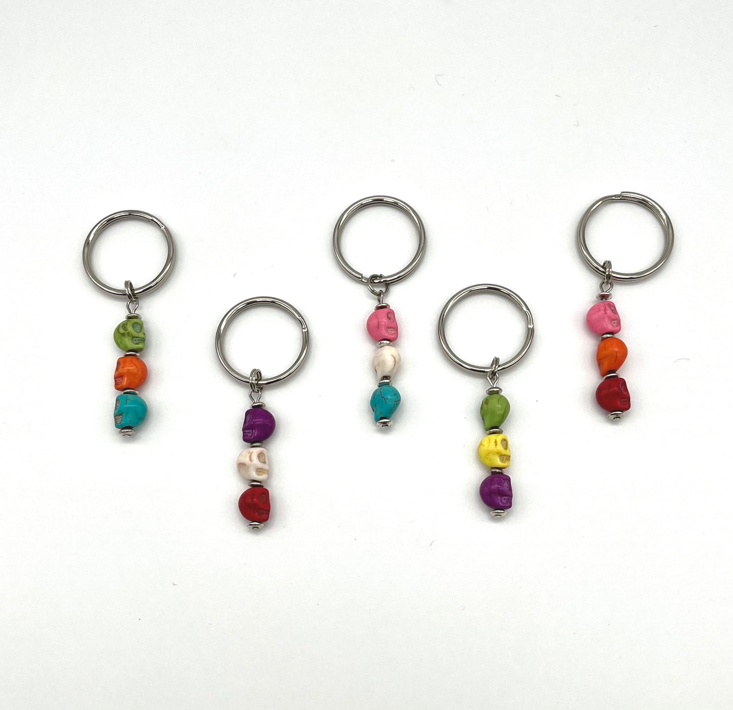 Skull bead key chain