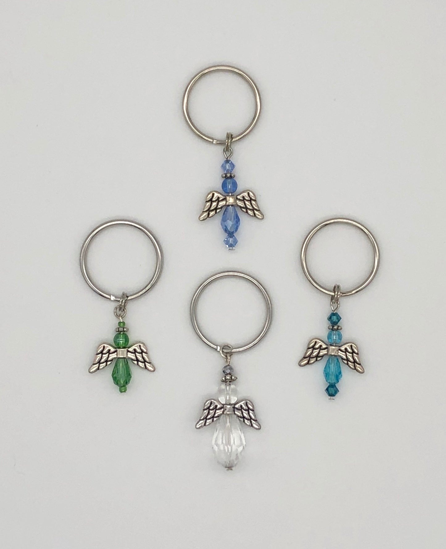Crystal angel bead key chain