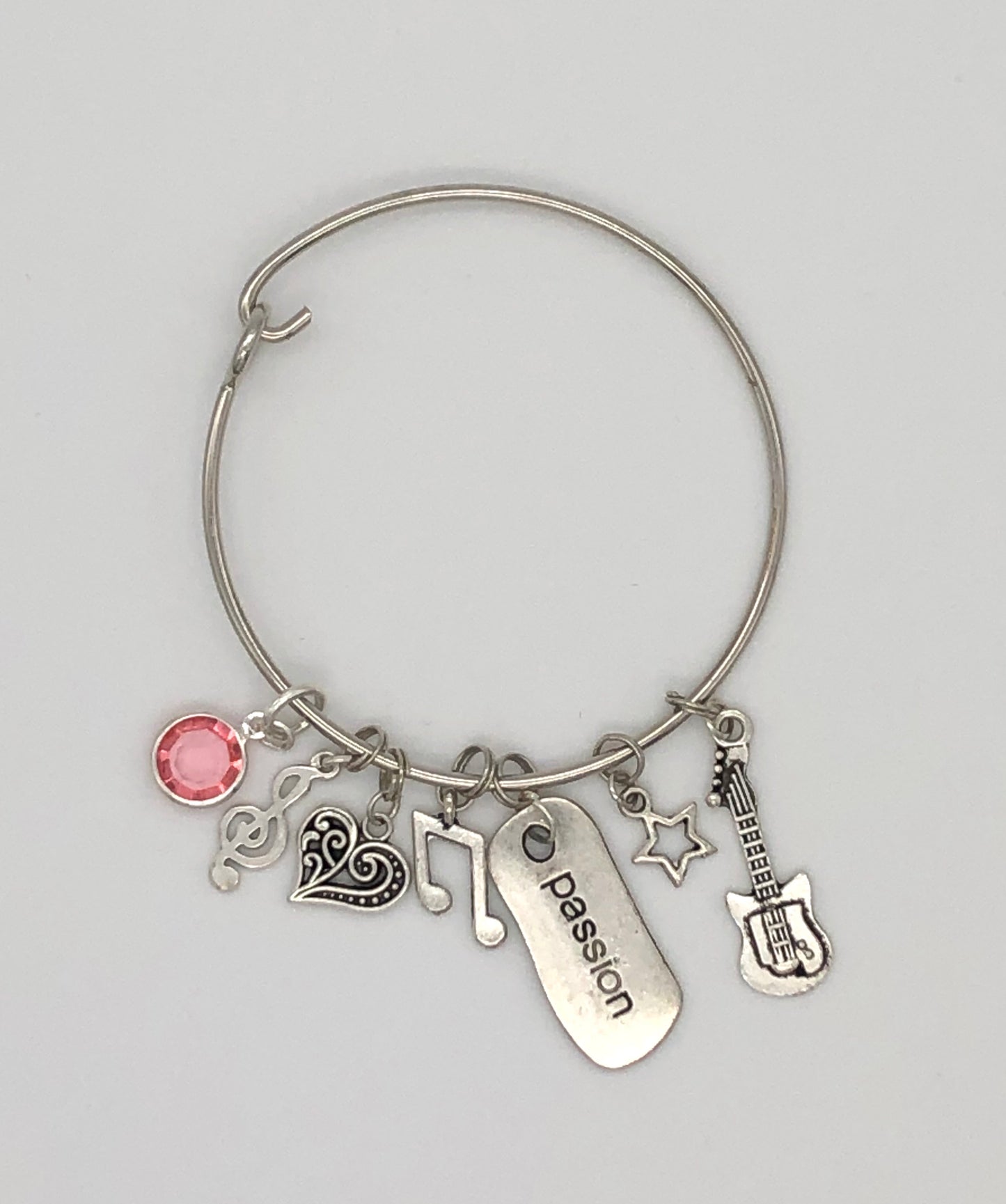 Silver plated bangle charm bracelets