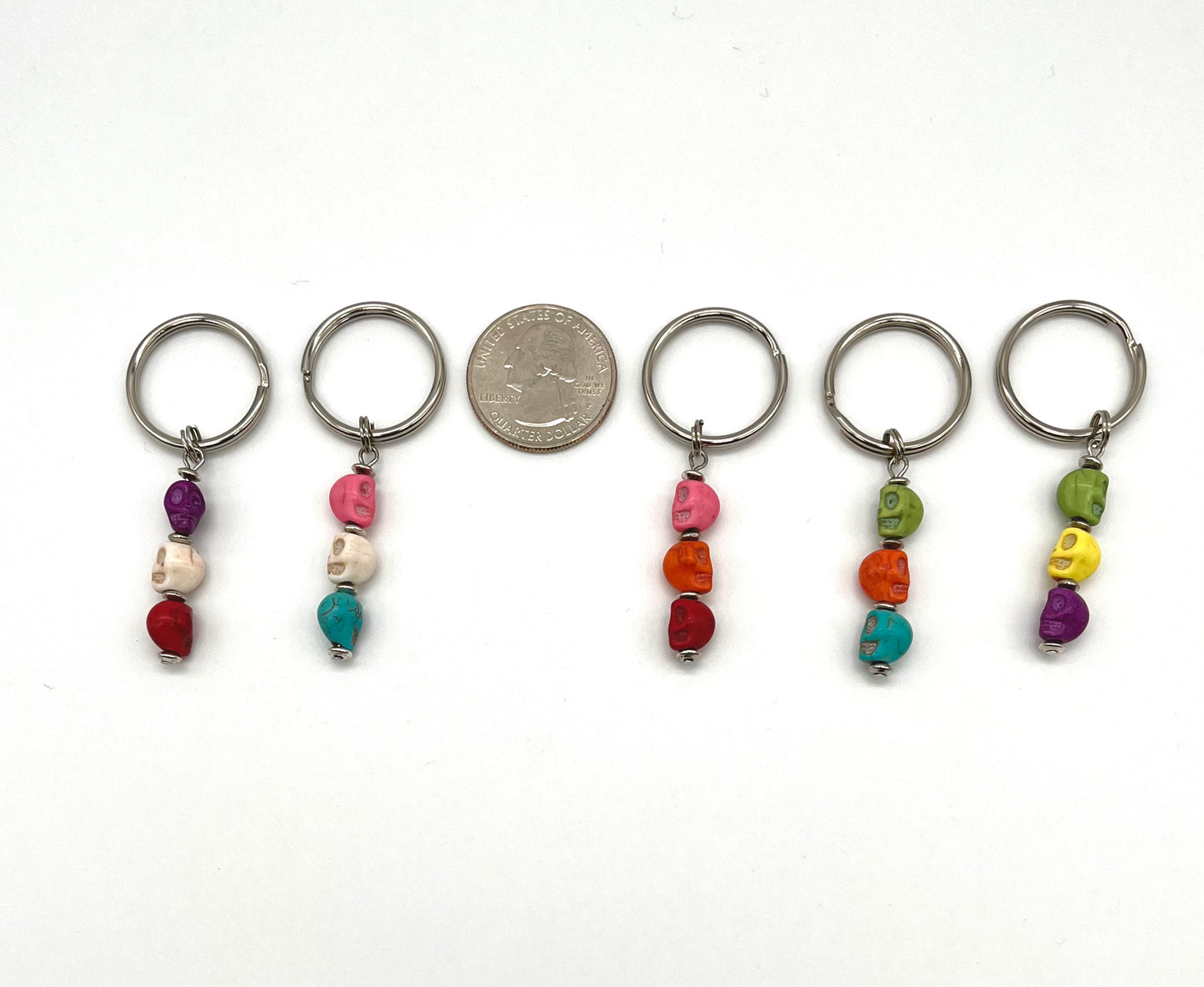 Skull bead key chain