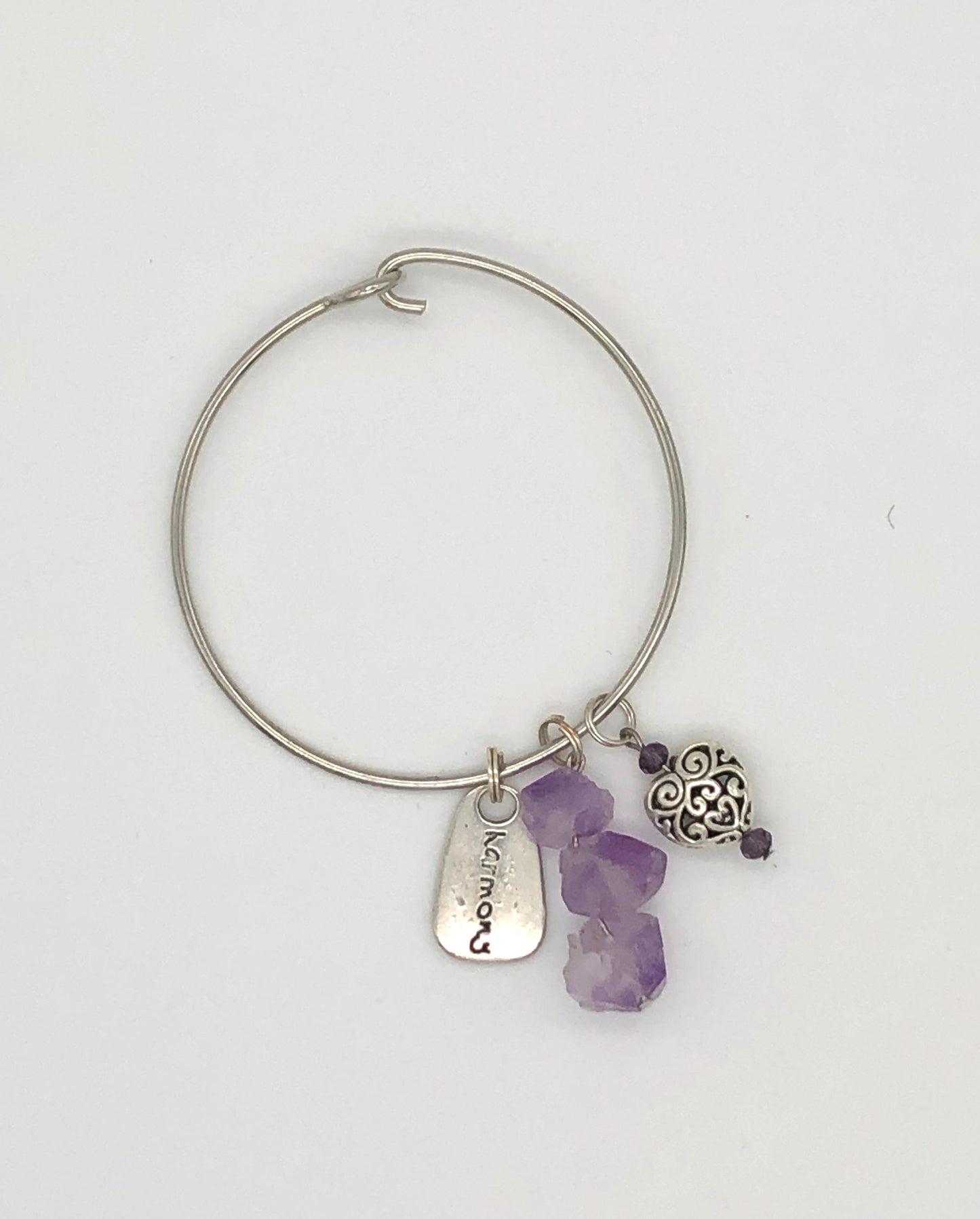 Silver plated bangle charm bracelets