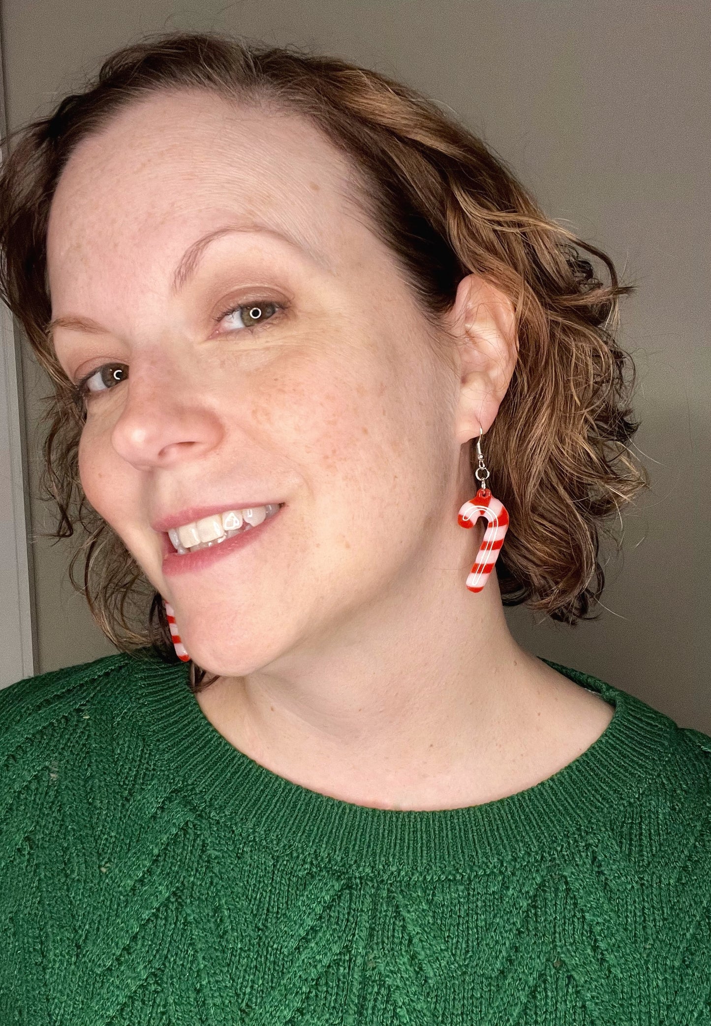 Resin candy cane earrings