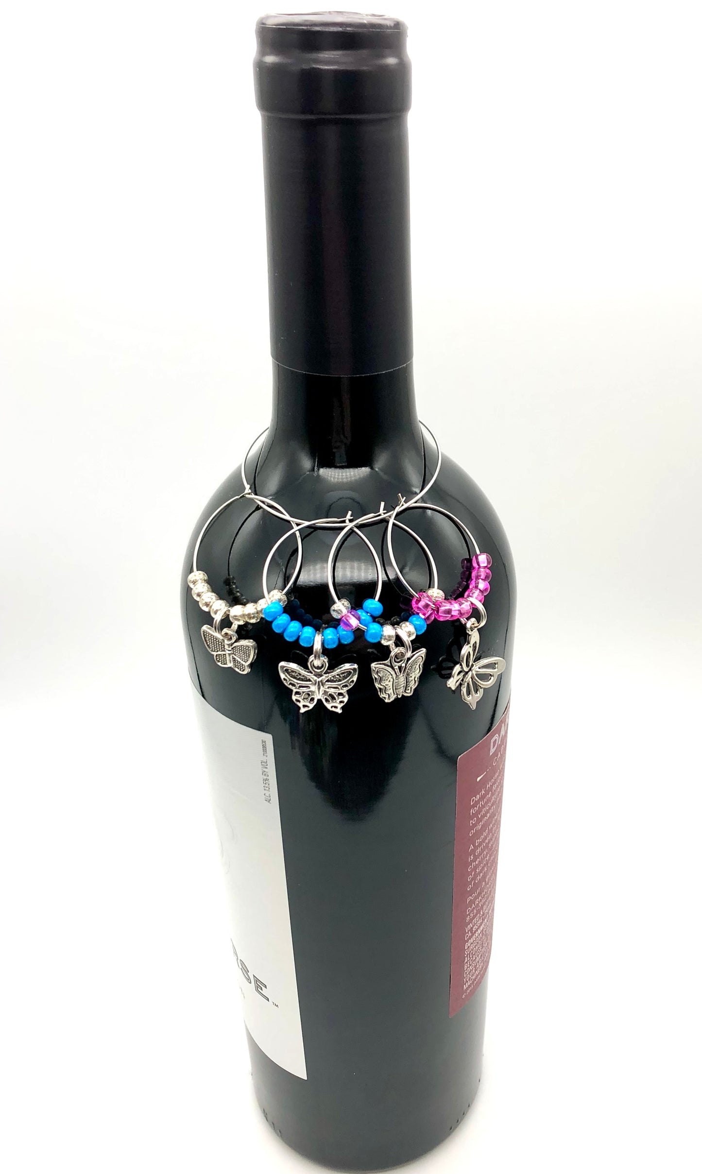 Celestial nature glass bead wine charms, nature theme glass bead wine charms