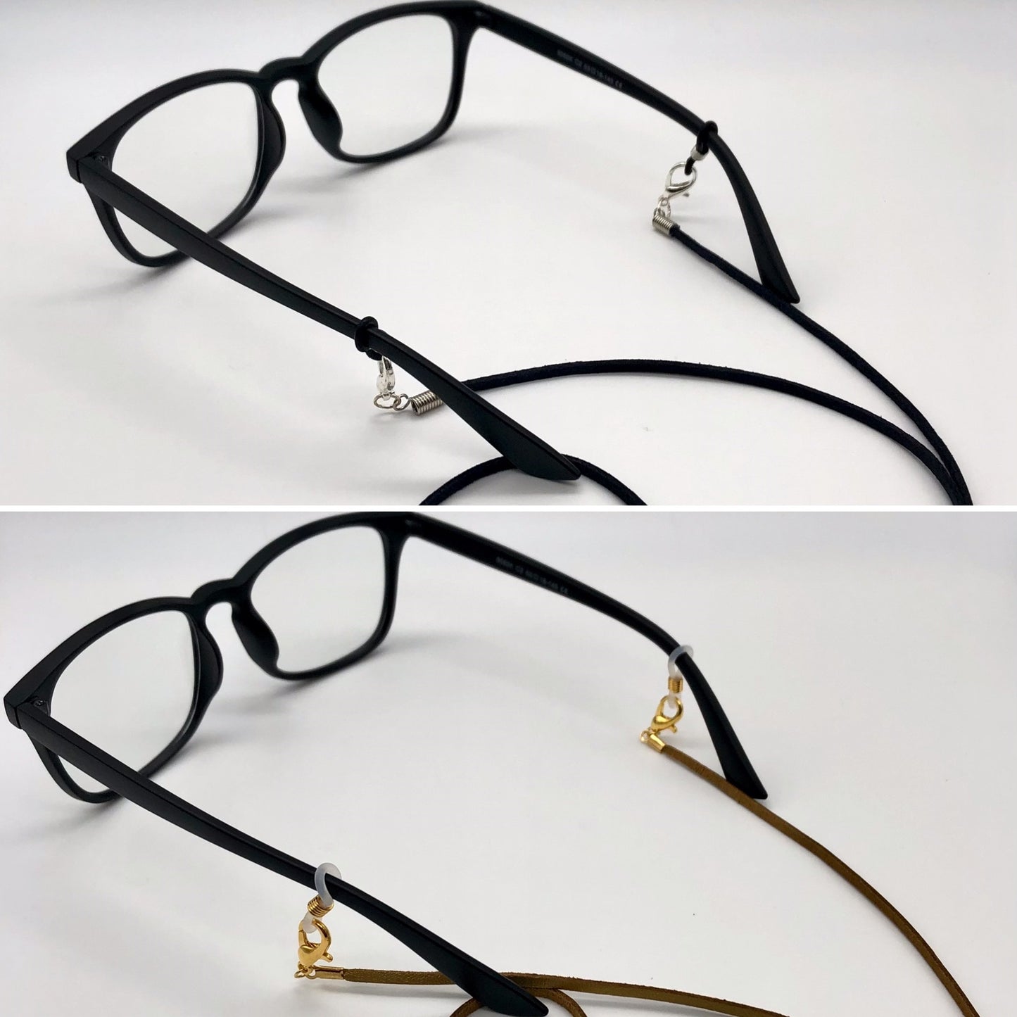 Faux suede face mask and eyeglass cord, lanyard, necklace