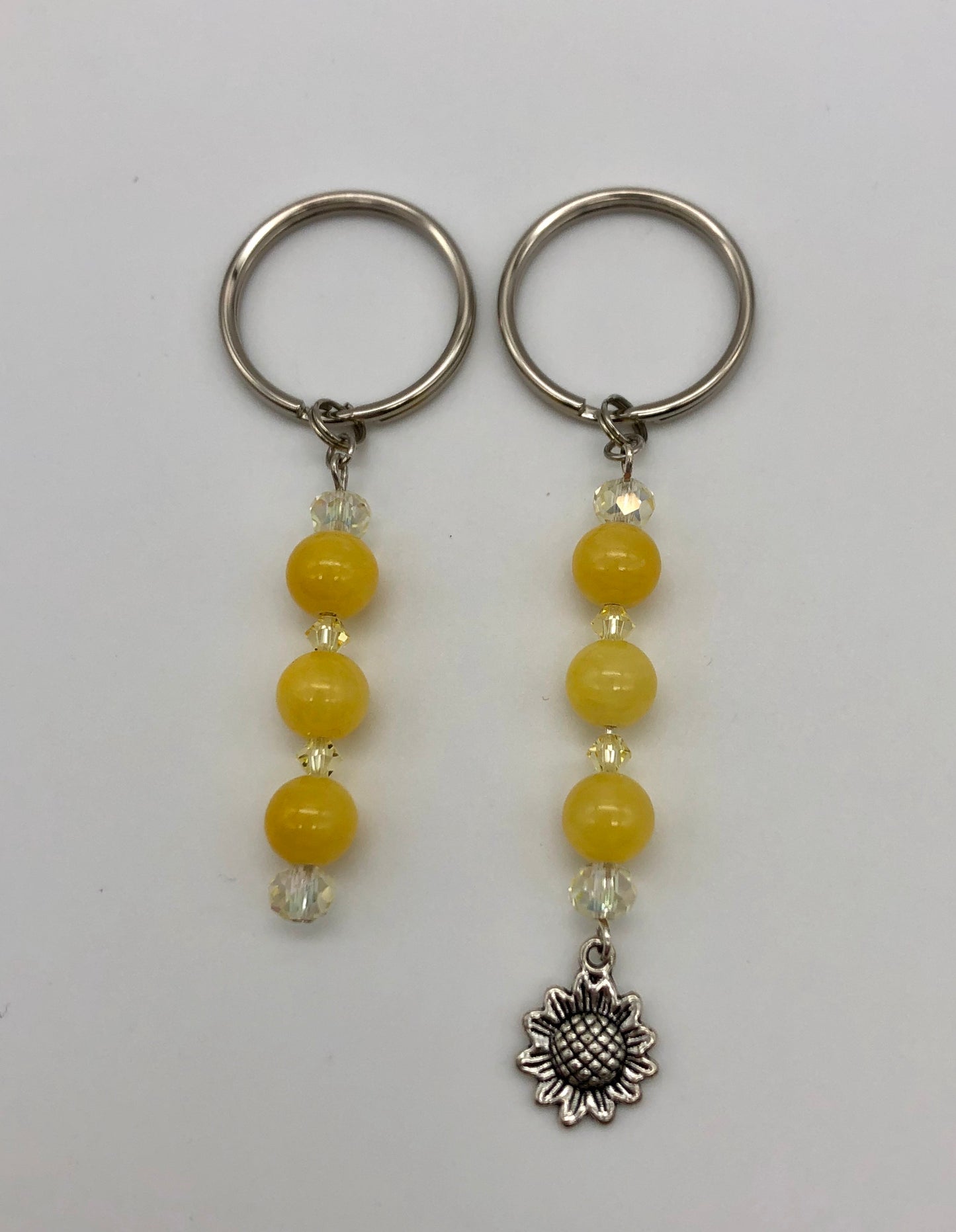 Glass bead keychains, keychains with charms
