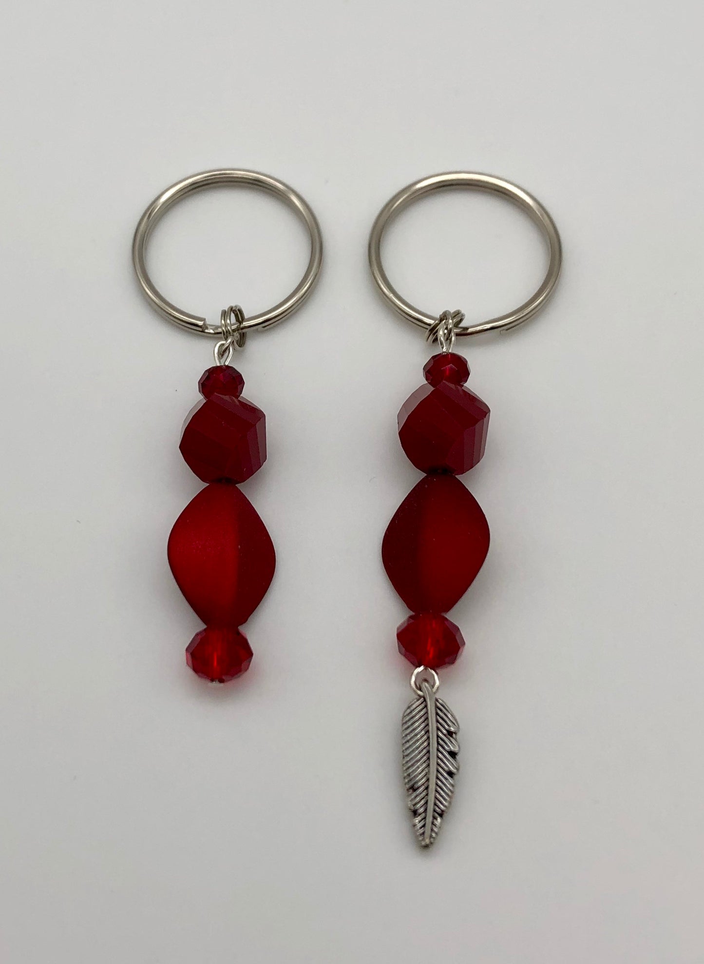 Glass bead keychains, keychains with charms